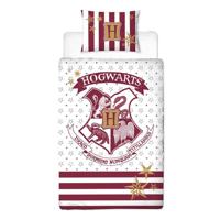 Harry Potter - Hogwarts Red & White 1 Persoons Dekbedovertrek (140cm x 200cm) - thumbnail