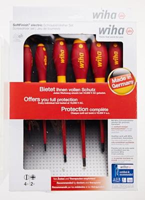 Wiha schroevendraaier SoftFinish electric sleufkop Pozidriv-schroevendraaierset, 6-delig 25477 - thumbnail