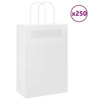 VidaXL Papieren zakjes 250 st met hengsels 21x11x31 cm wit - thumbnail