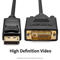 Kensington DisplayPort 1.1 naar DVI-D Kabel, 1,8 Meter M/M Passieve Eenrichtingsadapter, HDCP Compatibel, Full HD, 1080p, Kabel voor Monitoren en Projectors (K33023WW) - thumbnail