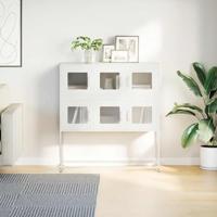 Dressoir 100,5x39x107 cm koudgewalst staal wit - thumbnail