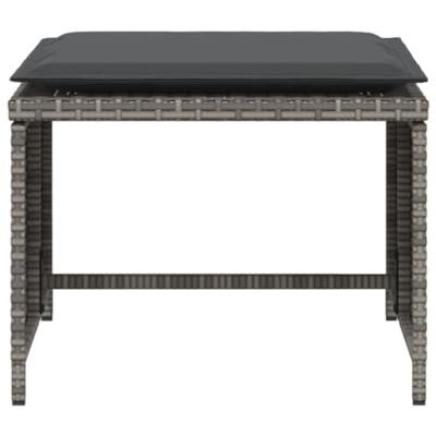 Tuinstoel met voetenbank poly rattan grijs Tuinstoel met voetenbank poly rattan grijs