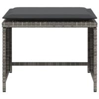 Tuinstoel met voetenbank poly rattan grijs - thumbnail