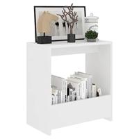 Bijzettafel 50x26x50 cm bewerkt hout wit - thumbnail