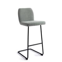 Jesper Home Barkruk 'Ikata' Arch Black, kleur Breezy Blue (zithoogte 75cm) - thumbnail