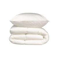 Beddengoedpakket microvezel - 1 warm dekbed 140x200 cm + 1 kussen 60x60 cm wit - thumbnail