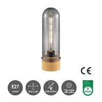 Home sweet home capri tafellamp medium hout/glas - thumbnail