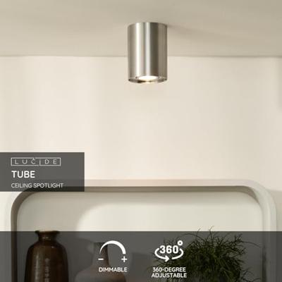 Lucide TUBE - Plafondspot - Ø 9,6 cm - 1xGU10 - Mat chroom