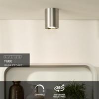 Lucide TUBE - Plafondspot - Ø 9,6 cm - 1xGU10 - Mat chroom - thumbnail