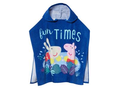 Kinder poncho of handdoek (poncho, Blauw)