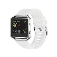 By Qubix - Compatible met Fitbit Blaze sport horloge band/siliconen alleen voor Compatible met Fitbit Blaze - Wit - Compatible fitbit bandje - thumbnail