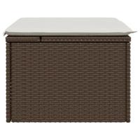 Tuinkruk met kussen 55x55x37 cm poly rattan bruin - thumbnail