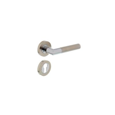 Intersteel Deurkruk Bastian op rozet met profielcilinderrozetten - chroom/nikkel mat