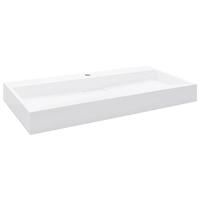 VidaXL Wastafel 100x46x11 cm mineraal gegoten/marmer gegoten wit - thumbnail