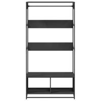 Kledingkast 90x50x180 cm bewerkt hout zwart - thumbnail