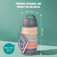 BEBA, Dosser Box, 4 compartimenten, Mineral Grey / Pink - thumbnail