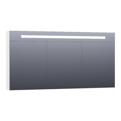 Brauer Promise Deluxe Spiegelkast - 140 cm - met Directe Verlichting - 3 Dubbelzijdige Spiegeldeuren - Hoogglans Wit