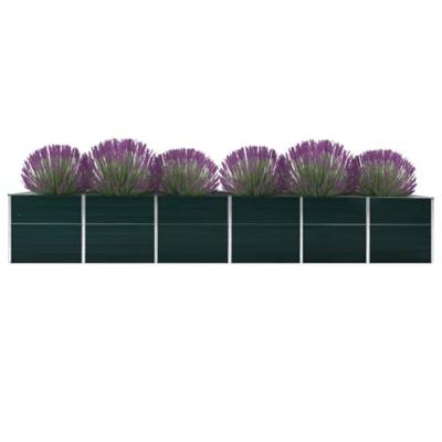 VidaXL Plantenbak verhoogd 480x80x77 cm gegalvaniseerd staal groen