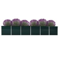 VidaXL Plantenbak verhoogd 480x80x77 cm gegalvaniseerd staal groen - thumbnail