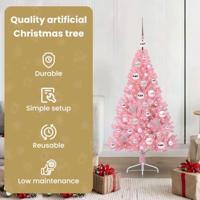 VidaXL Kunstmatig voorverlicht kerstboom met 150 led roze 120 cm pvc - thumbnail