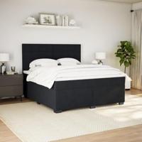Boxspring met matras fluweel zwart 180x200 cm - thumbnail