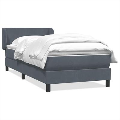 Boxspring met matras fluweel donkergrijs 80x210 cm