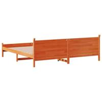 Bedframe zonder matras massief grenenhout wasbruin 200x200 cm - thumbnail