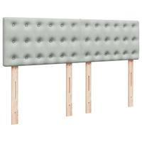 Boxspring met matras fluweel lichtgrijs 140x190 cm - thumbnail