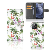 iPhone 12 | 12 Pro (6.1") | Telefoonhoesje | Met pasjeshouder | Flamingo Palms - thumbnail