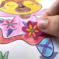 Tekeningen om te schilderen SES Creative Activity Colouring Book Stickerset Schrift 3 in 1 - thumbnail