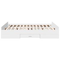 Bedframe met lades bewerkt hout wit 150x200 cm - thumbnail