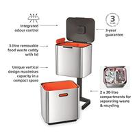 Joseph Joseph Intelligent Waste Afvalemmer Totem Max 60 Liter (30+30 Liter) - thumbnail