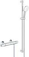 GROHE Grohtherm 1000 Doucheset - thermostatische douchekraan - met glijstangset - 90cm - vierkante handdouche - 3 straalsoorten - gladde doucheslang - chroom 34824005 - thumbnail