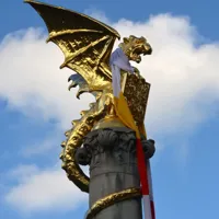 Alexsar Art Tuinschilderij de Draak/Sjaal 50x50cm - thumbnail