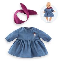 Corolle poppen jeansjurk met sjaal kleine ontdekker - 36cm - thumbnail