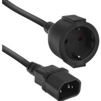 ACT Netsnoer C14 - CEE 7/3 zwart 0,2 m - thumbnail