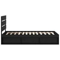 Bedframe met hoofdeinde Zwart 90 x 190 cm Massief grenenhout - thumbnail