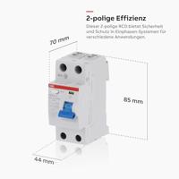 Aardlekschakelaar 30mA 2-polig 25A F202 ABB - thumbnail