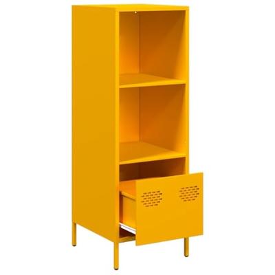 Hoge kast 35x39x103,5 cm staal mosterdgeel
