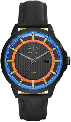 Horlogeband Armani Exchange AX2265 Leder Zwart 20mm