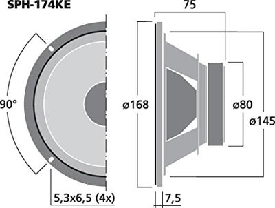 Monacor SPH-174KE 6.5 inch 16.8 cm Midwoofer 50 W 8 Ω