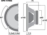 Monacor SPH-174KE 6.5 inch 16.8 cm Midwoofer 50 W 8 Ω - thumbnail