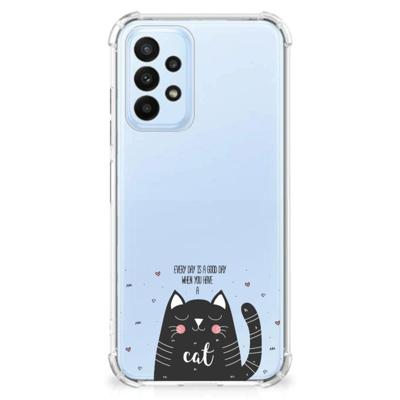 Samsung Galaxy A23 Stevig | Bumper Hoesje | Cat Good Day Samsung Galaxy A23 Stevig | Bumper Hoesje | Cat Good Day