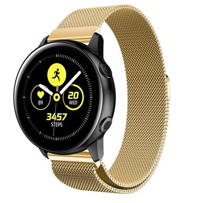 Milanis magnetische roestvrij staal gaas pols riem horlogeband voor Galaxy horloge actieve 20mm (goud)