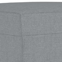 Fauteuil met voetenbank 60 cm stof lichtgrijs - thumbnail