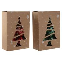 Kerstballen Home ESPRIT Rood Groen PVC 20 x 10 x 30 cm (2 Stuks) - thumbnail