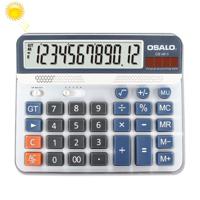 OSALO OS-6815 12 cijfers Desktop Calculator zonne-energie Dual Power Calculator - thumbnail