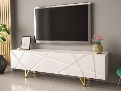 Tv-meubel OTIS 3 klapdeuren wit/hoogglans wit Tv-meubel OTIS 3 klapdeuren wit/hoogglans wit