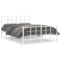 Bedframe met hoofd- en voeteneinde metaal wit 140x200 cm - thumbnail