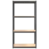 VidaXL Opbergrek 4-laags 2 st staal en bewerkt hout antracietkleurig - thumbnail